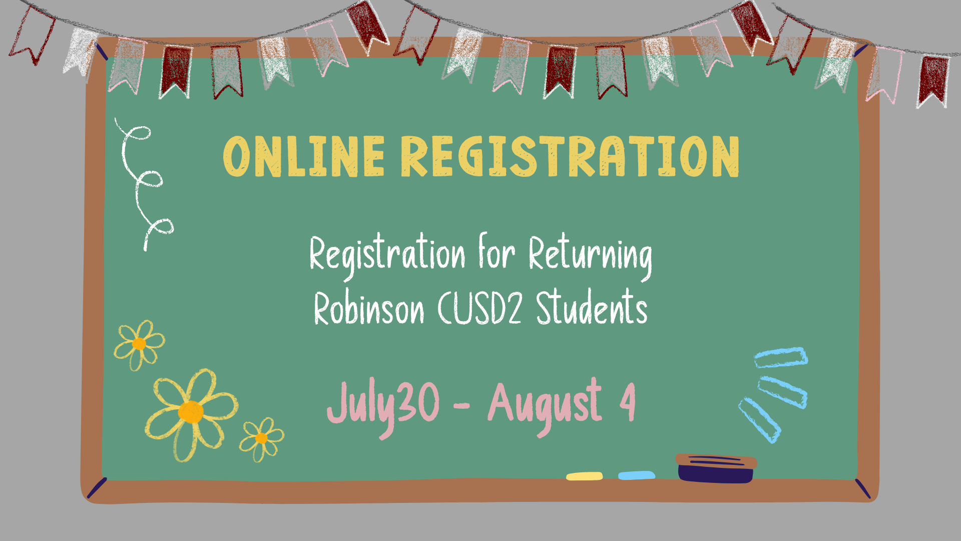 Online Registration - July 30th - August 4th